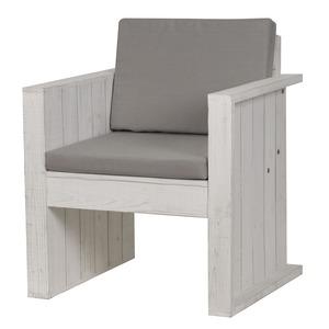 Fauteuil Trouville + coussins - 64,5 x 72,5 x 82,5 cm - blanc