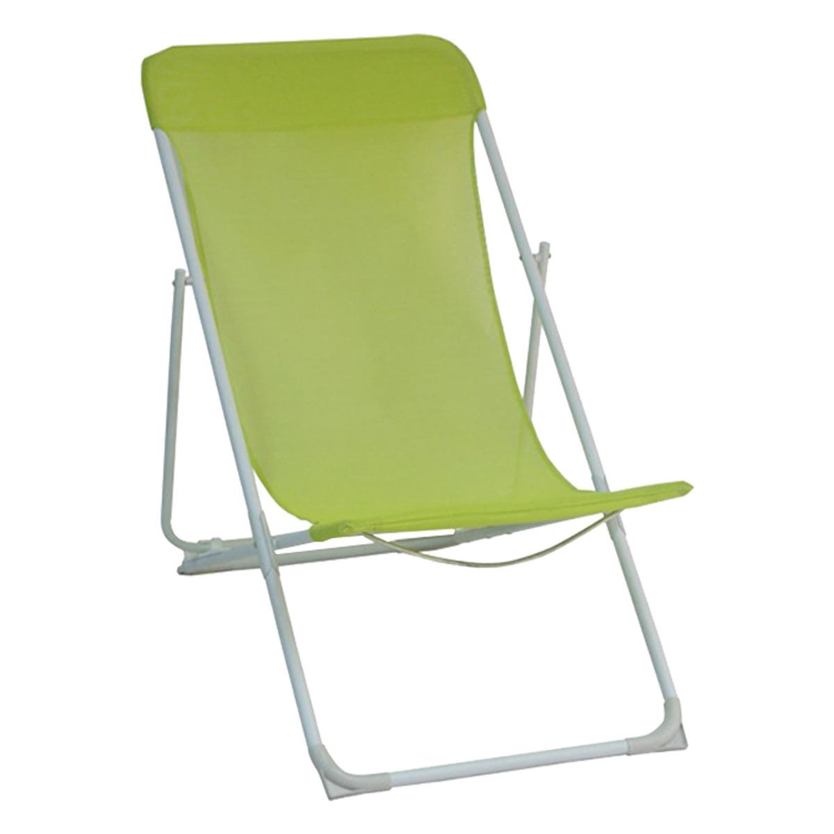 Chaise longue Mexico - 98 x 56 x H 35/75 cm - vert