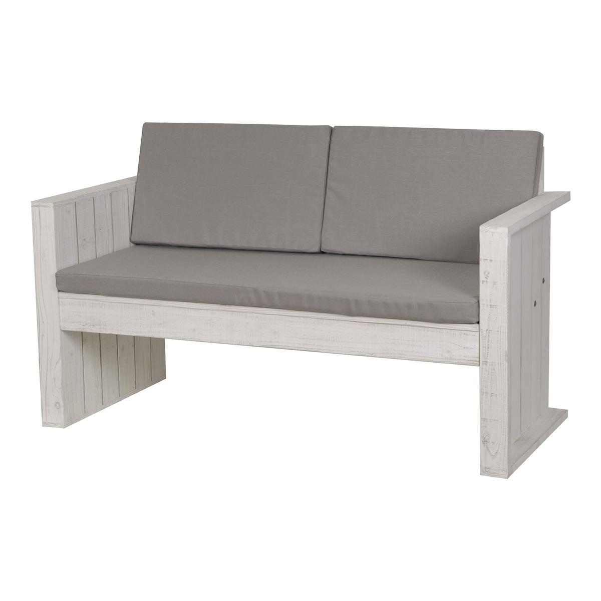 Sofa Trouville + coussins - 148 x 64,5 x 82,5 cm - blanc