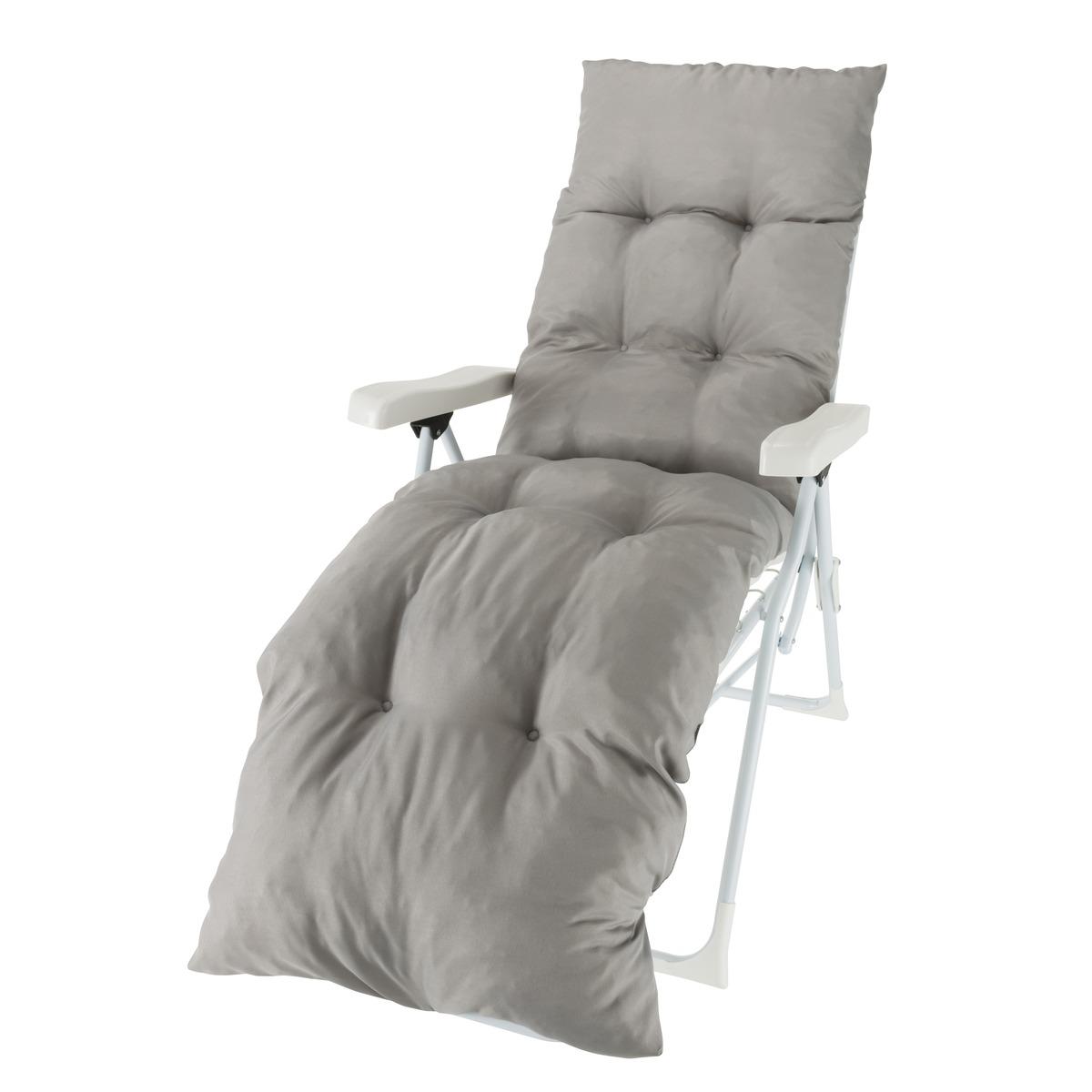 Fauteuil relax max - 85 x 60 x 101 cm - gris, blanc