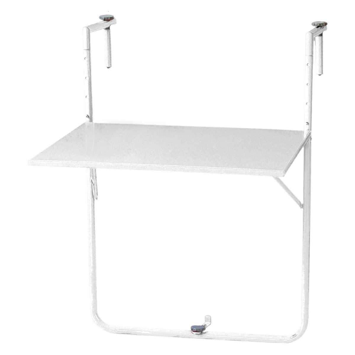 Table de balcon Diana en acier - 70 x 60 x H 84 cm - blanc