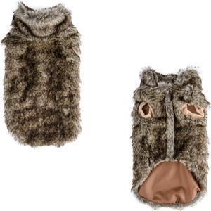 Manteau pour chien à fourrure - Polyester - 3 tailles - Marron