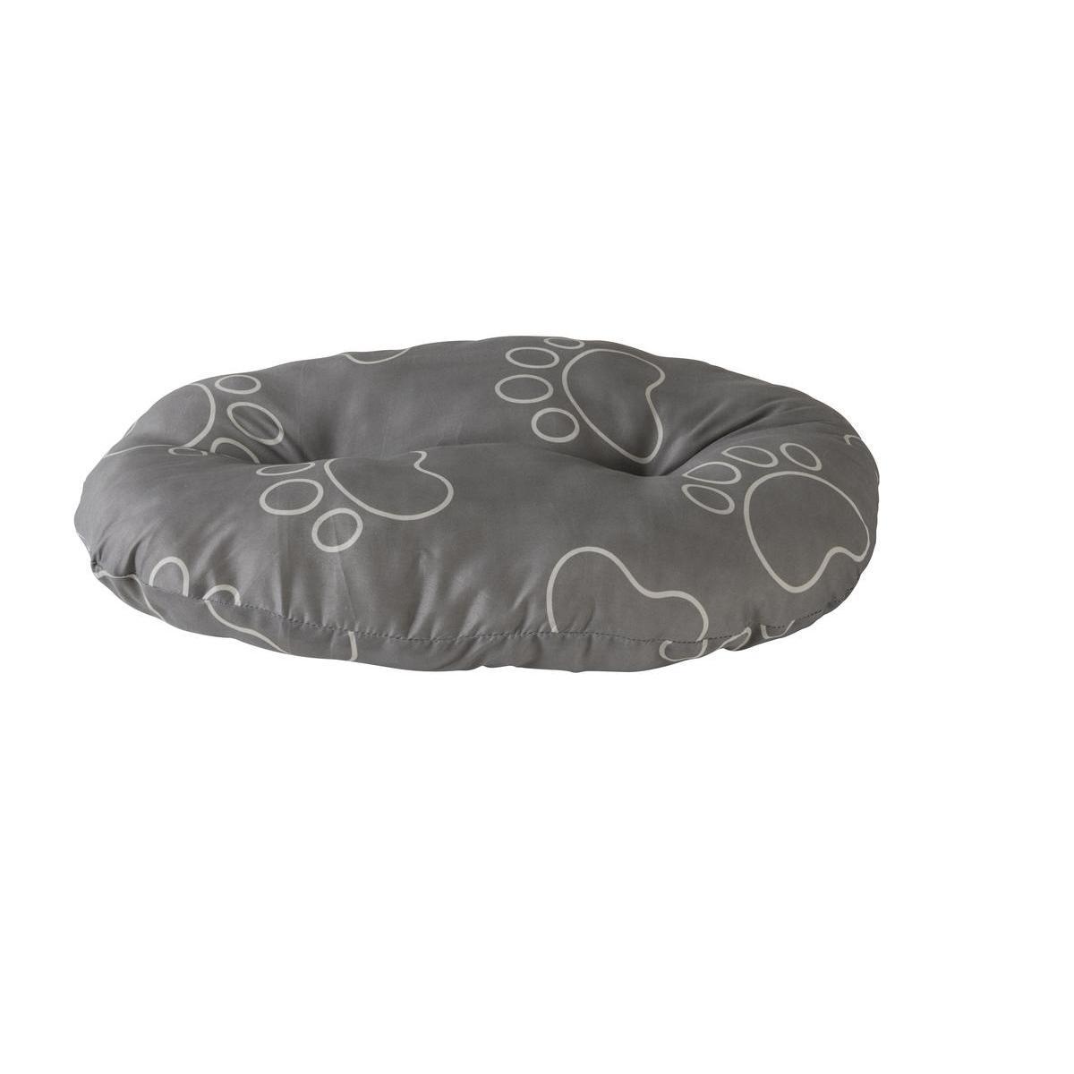 Coussin motif patte - Microfibre - 60 x 40 cm - Taupe