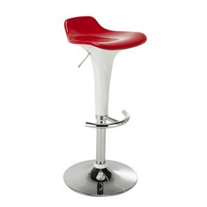 Tabouret Ducksmile - 40 x 37 x H 65 - 87 cm - rouge et blanc