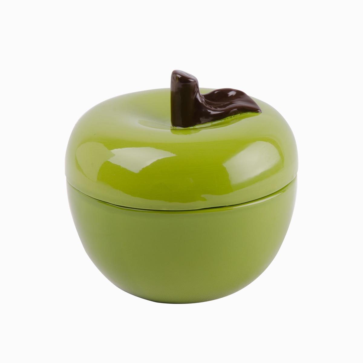 Pomme décorative céramique - 17 x H 16 cm - Vert