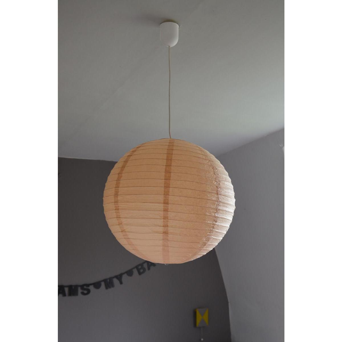 Boule japonaise luminaire - Papier - Diamètre 45 cm - Marron taupe