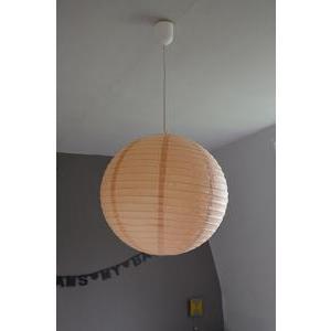 Boule japonaise luminaire - Papier - Diamètre 45 cm - Marron taupe
