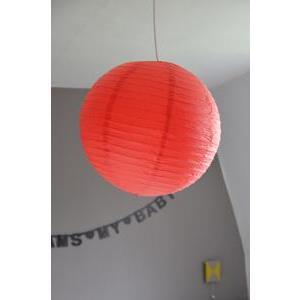 Boule japonaise luminaire - Papier - Diamètre 45 cm - Rouge