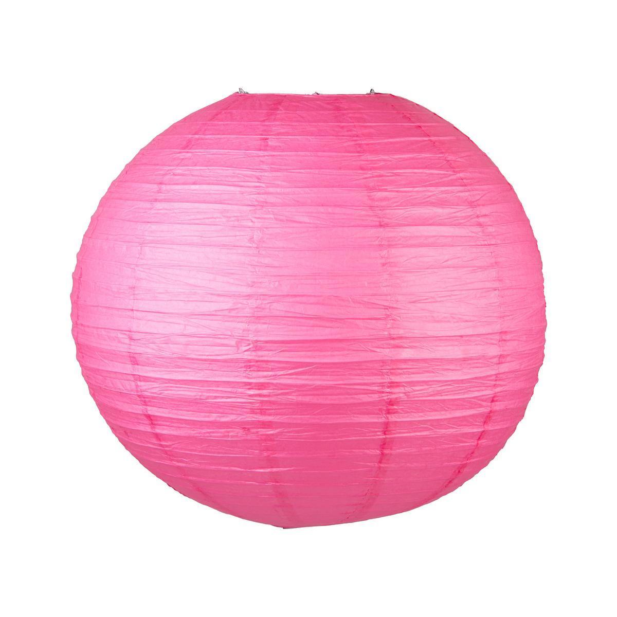 Boule japonaise luminaire - Papier - Diamètre 45 cm - Rose fuchsia