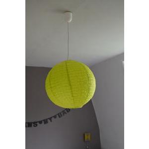 Boule japonaise ajourée luminaire - Papier - Diamètre 40 cm - Vert