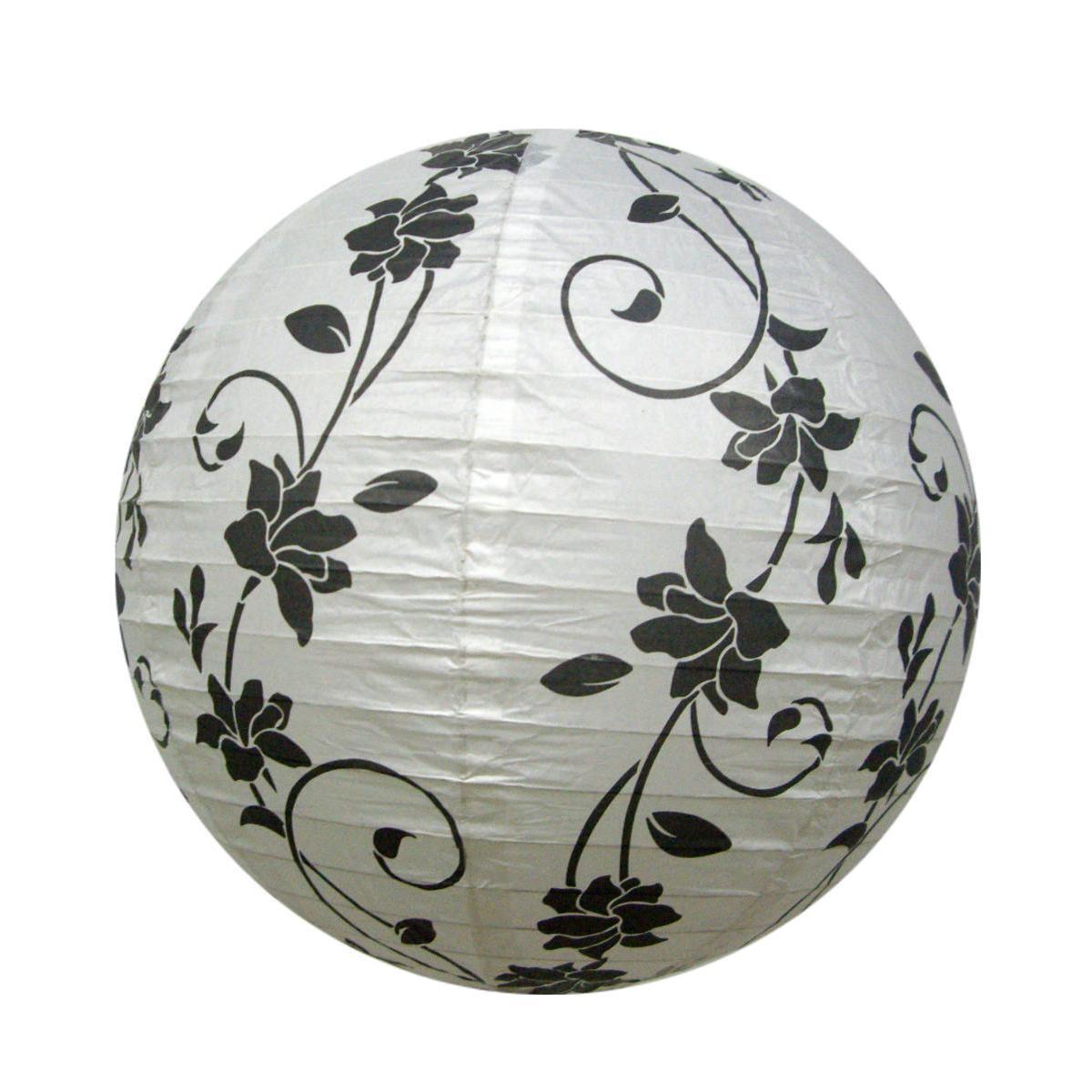 Boule japonaise luminaire - Papier - Diamètre 60 cm - Gris