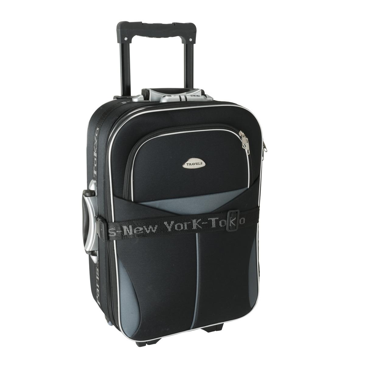 Valise trolley 8 roues - Hauteur 61 cm - Noir