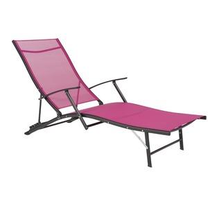 Bain de soleil Moorea - 168/181 x 74/88 x 64 cm - rose framboise