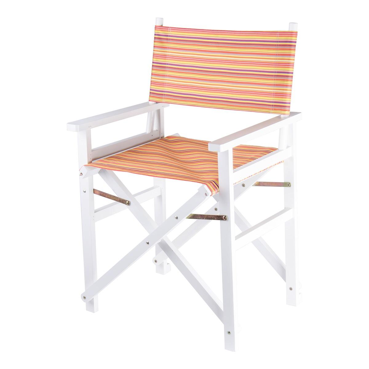 Fauteuil Régisseur San Remo à rayures - 56 x 46 x H 85 cm - multicolore