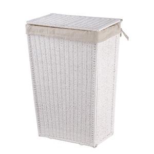 Panier à linge pliable - 38 x 22 x 56 cm - Blanc