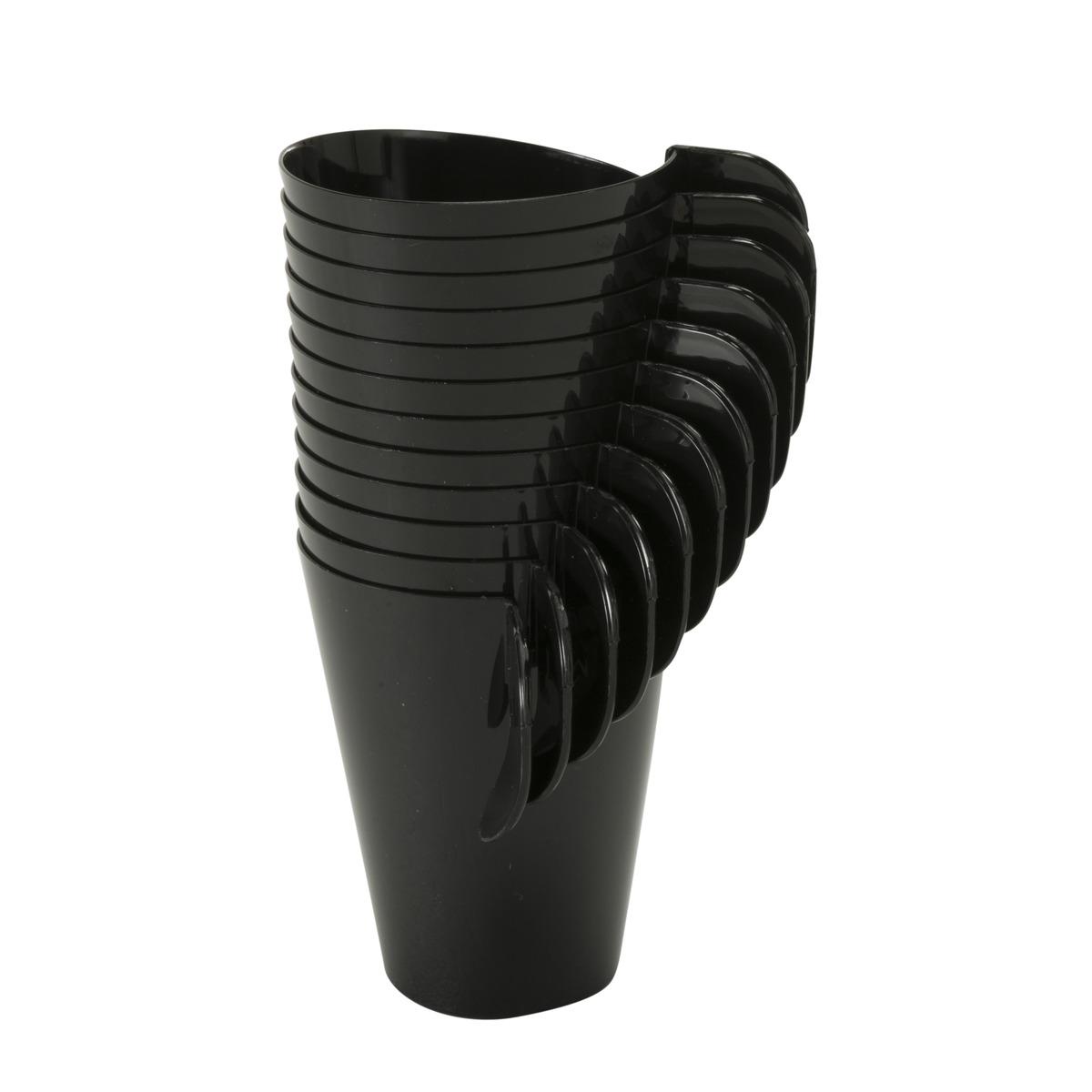 Lot de 12 tasses à café design - Noir