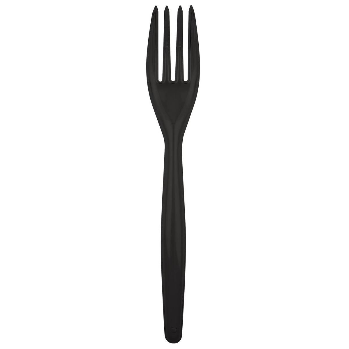20 fourchettes - Plastique - 18 cm - Noir