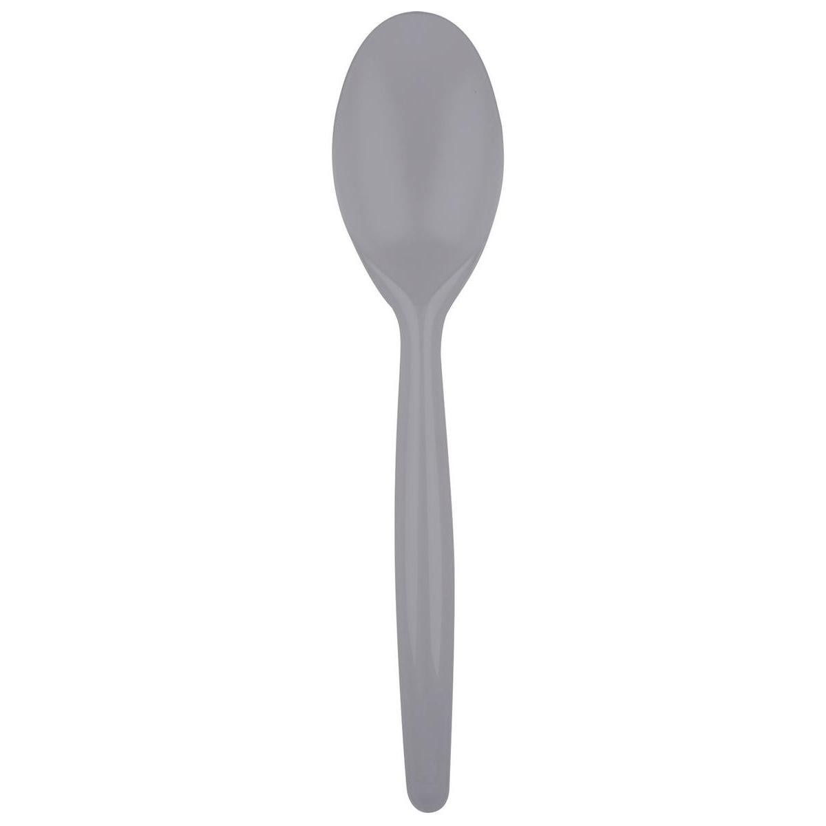 20 cuillères - Plastique - 18,5 cm - Gris