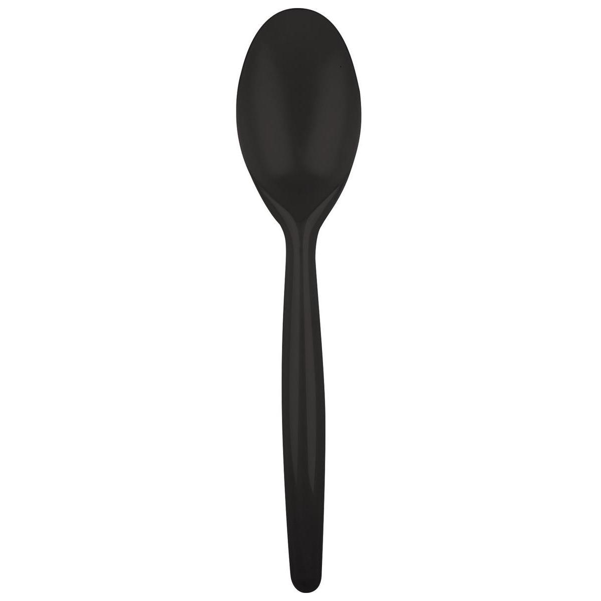 20 cuillères - Plastique - 18,5 cm - Noir