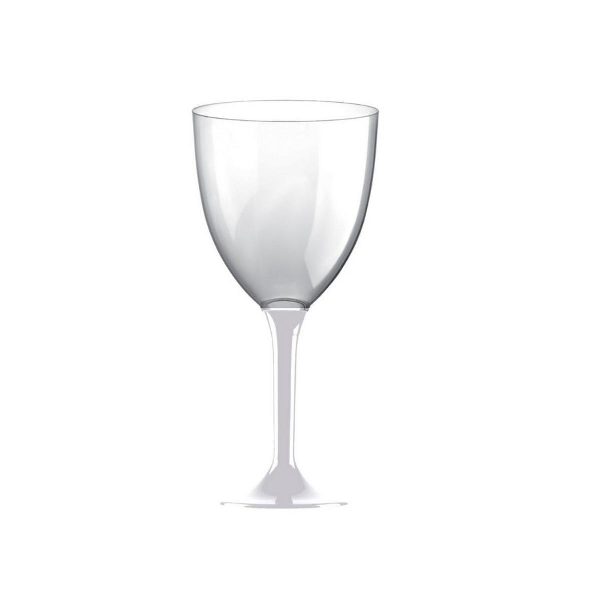 6 verres à pied maxi - Plastique - 30 cl - Gris