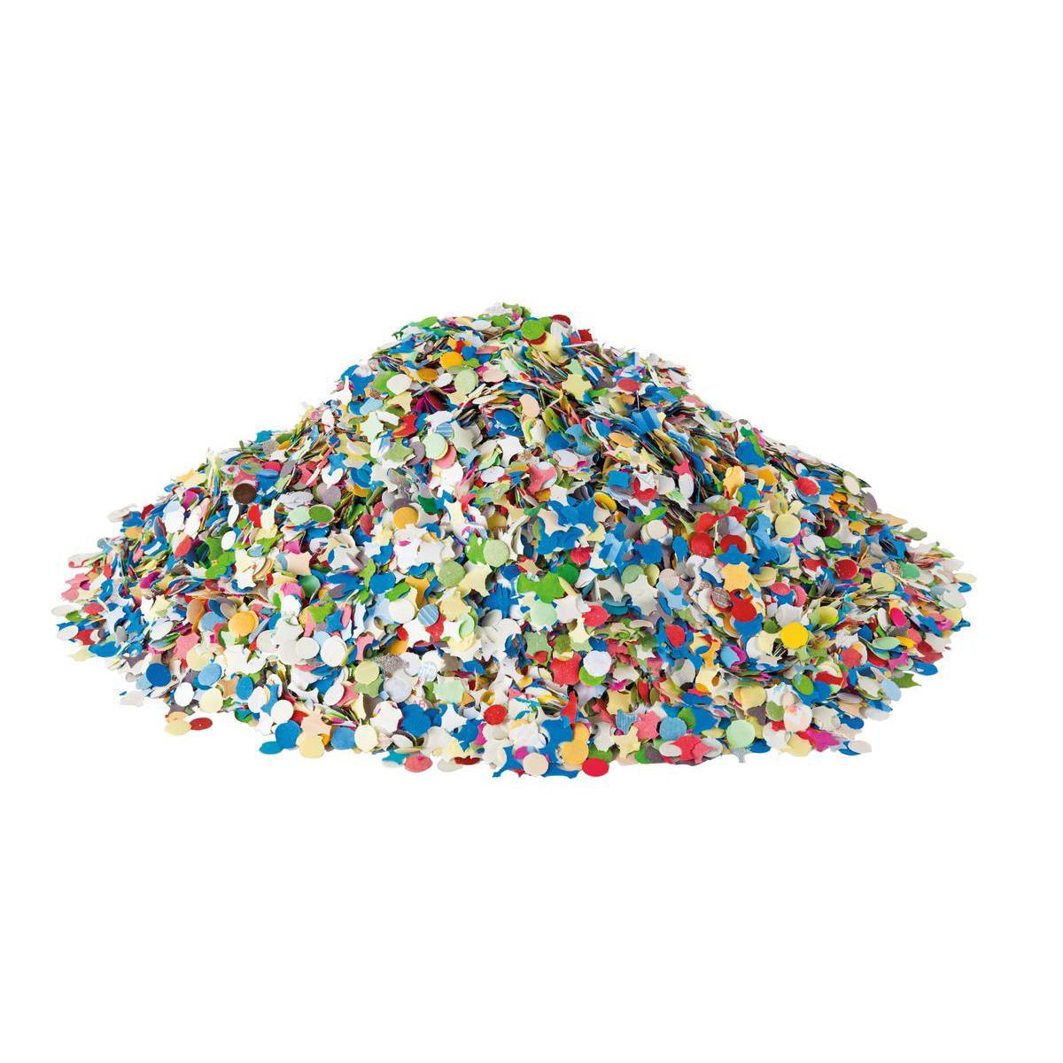Sachet de confettis étoiles et ronds - Papier - 1 kg - Multicolore