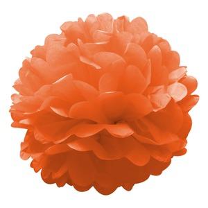 Lot de 3 fleurs en papier- diamètre 30 cm - rouge et orange