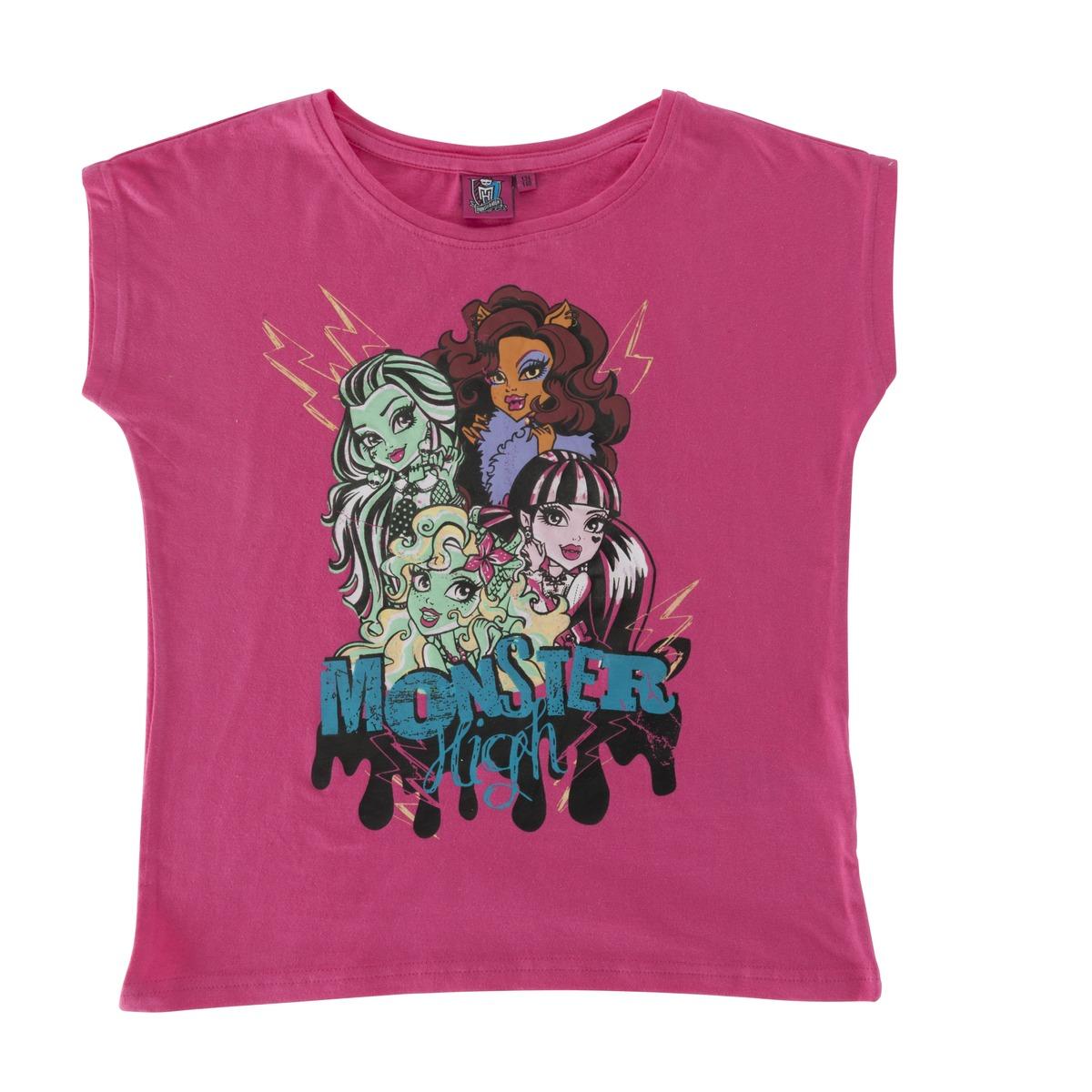 T-shirt Monster high en coton - différentes tailles - rose