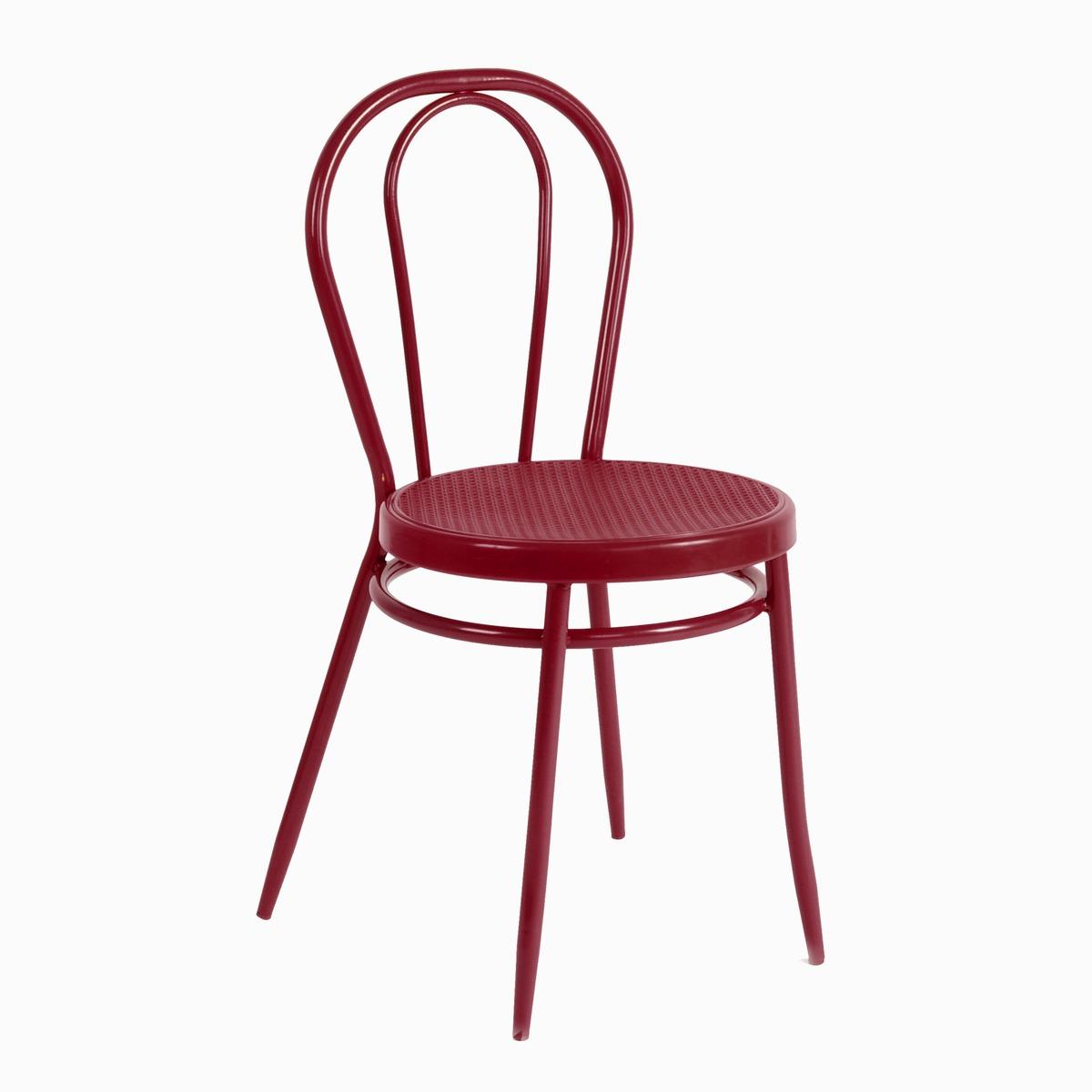 Chaise empilable en acier - 40 x 46 x H 87 cm - Rouge