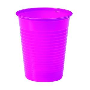 Lot de 40 gobelets colorés jetables en plastique - Rose fushia