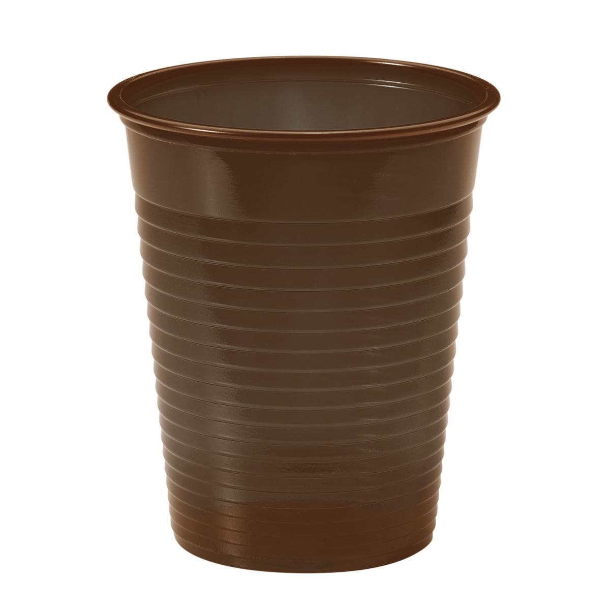 Lot de 40 gobelets colorés jetables en plastique - marron