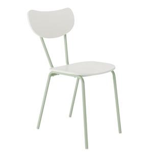 Chaise de cuisine Pin up - 40 x H 80 cm - blanc et vert pastel