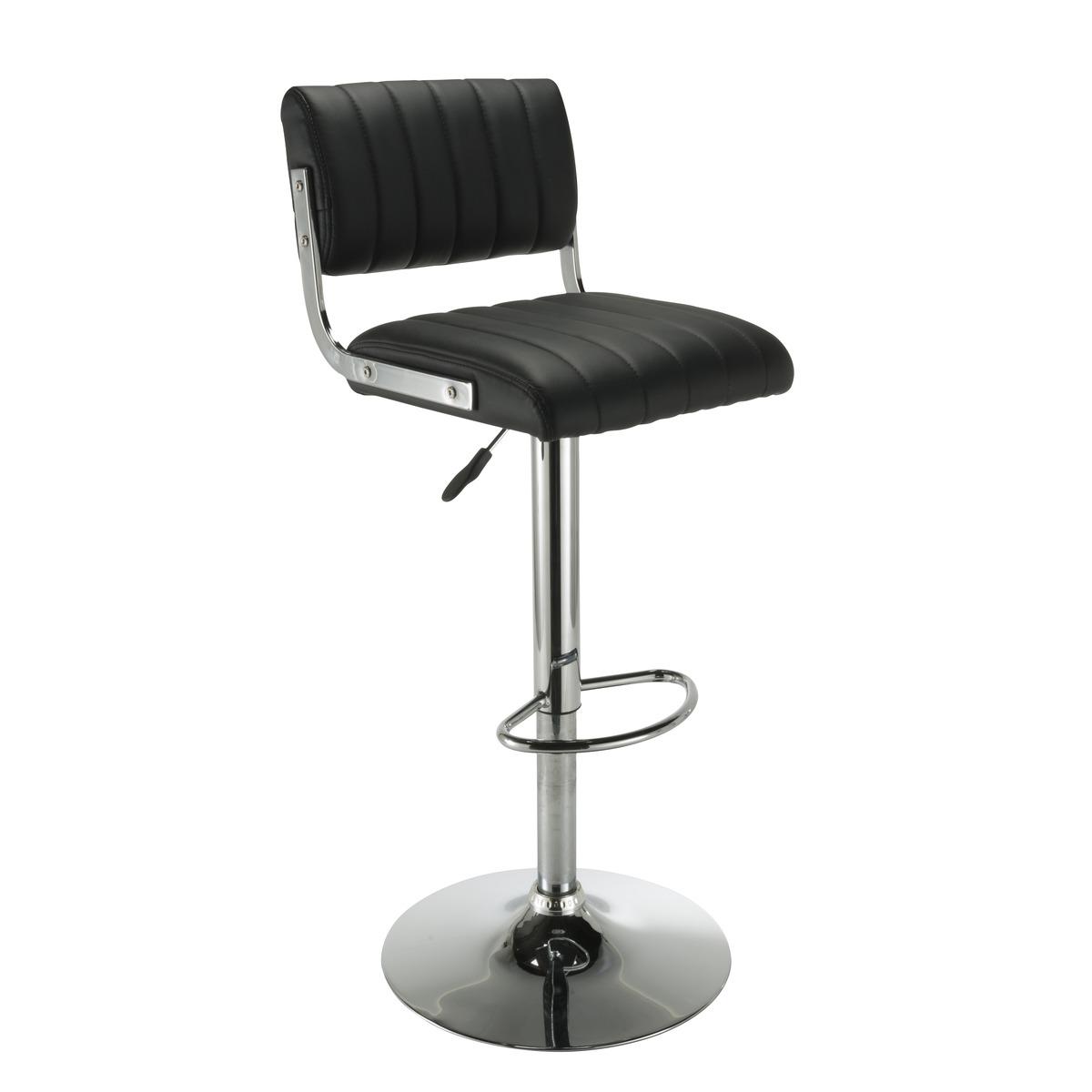 Tabouret de bar Juke Box - 49,5 x 41,5 x H 89-111 cm - Noir