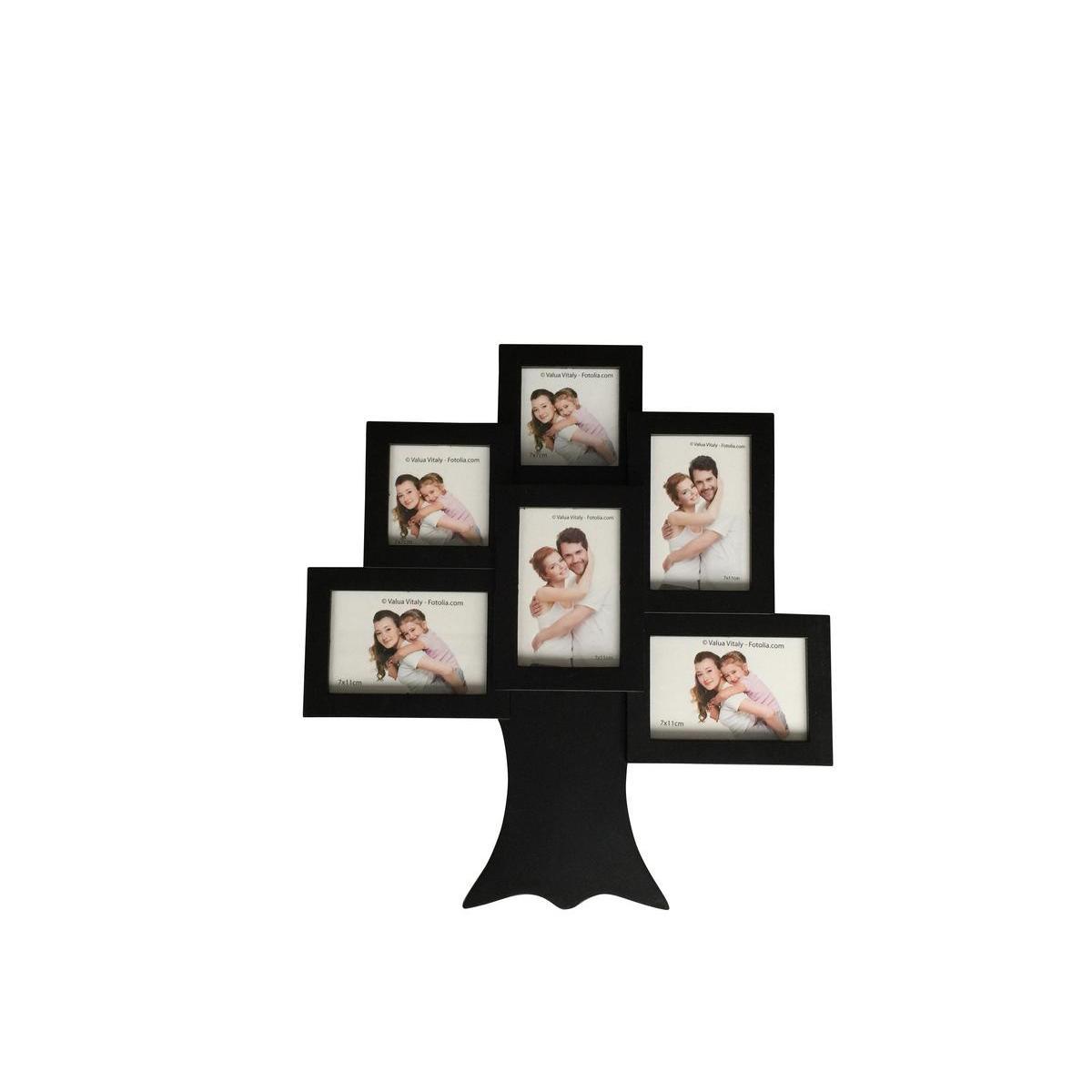 Pêle-mêle 5 vues en forme d'arbre - 39,5 x 36,8 cm - Noir