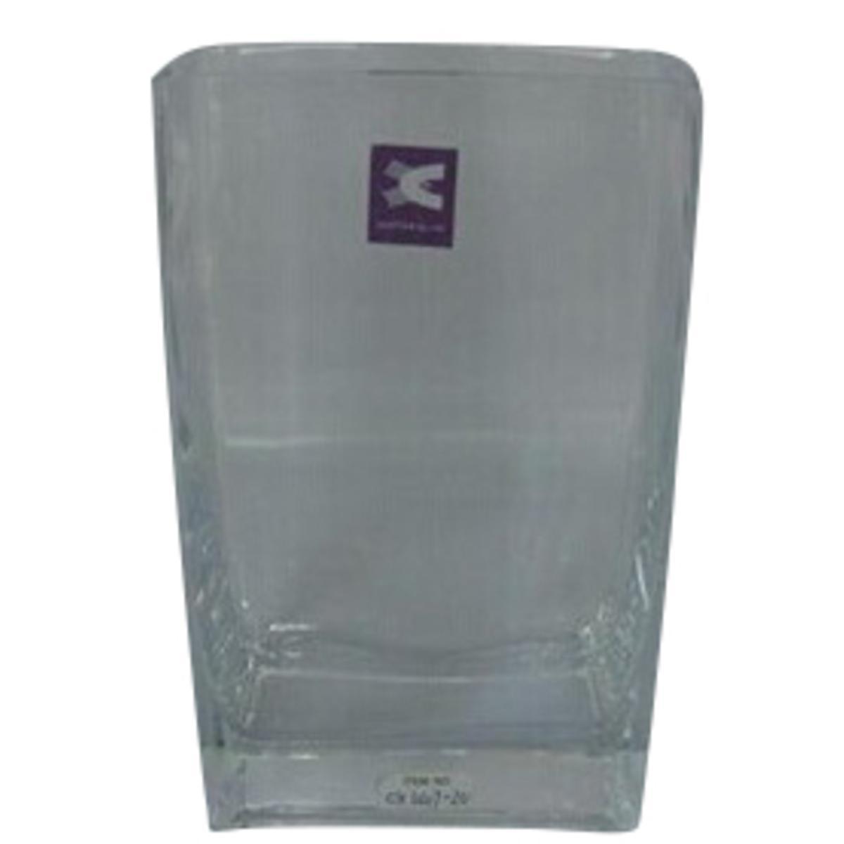 Vase rectangulaire en verre 14 x 6,5 x H 20 cm transparent