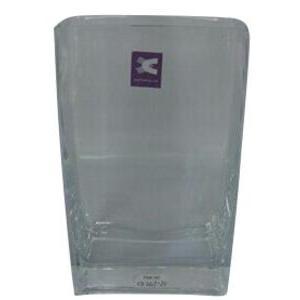 Vase rectangulaire en verre 14 x 6,5 x H 20 cm transparent