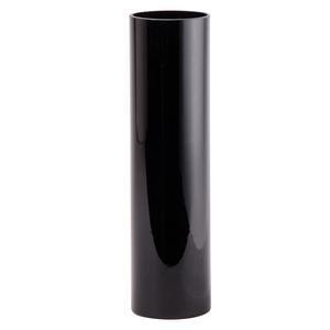 Vase forme tube en verre opaque 8 x H 30 cm noir