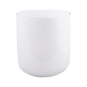 Vase forme pot en verre 16 x H 18,5 cm blanc
