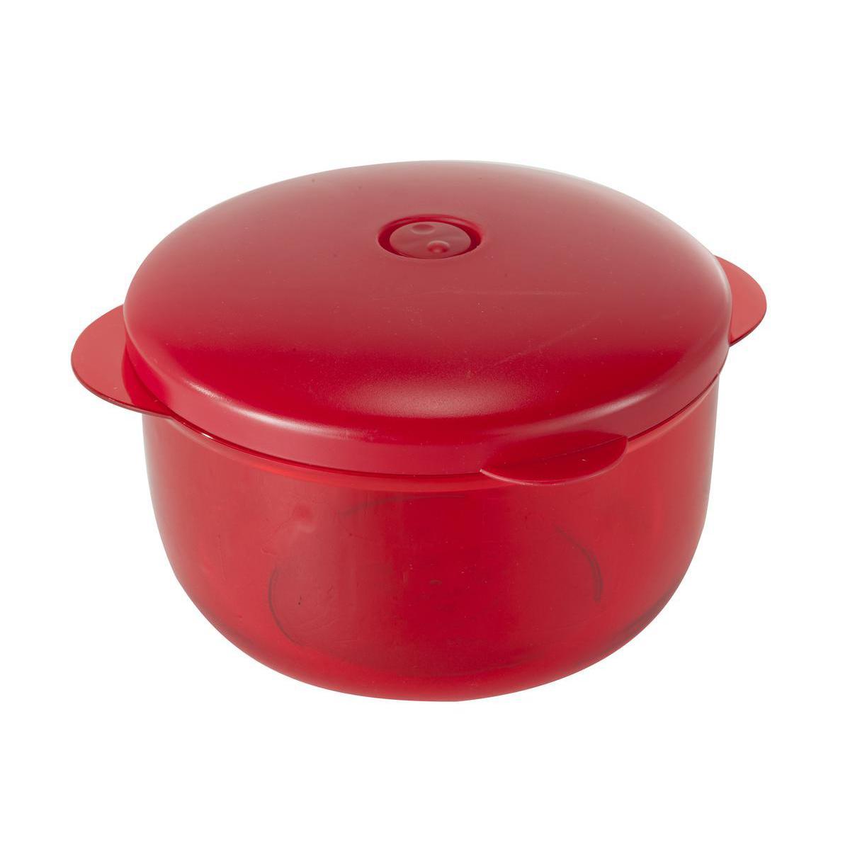 Boîte micro-ondes avec couvercle à soupape - 3 Litres - Rouge