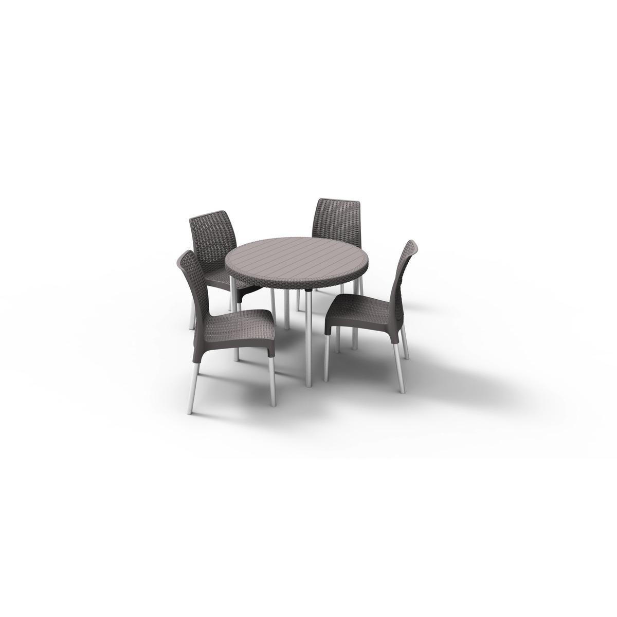 Ensemble de table et chaises - 48 x 57 x H 97 cm - gris