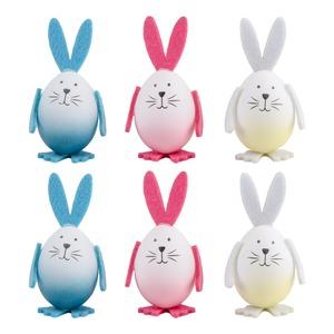 6 Œufs lapins - 6 cm - différents coloris