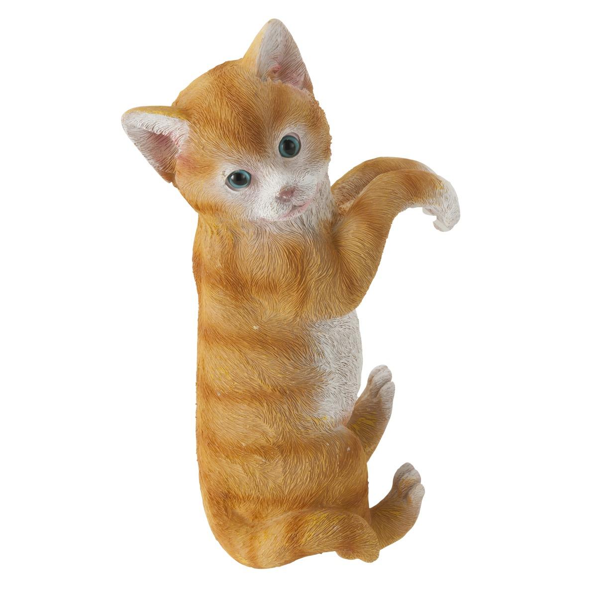 Figurine chaton - 18 x 13 x 41 cm - Marron roux