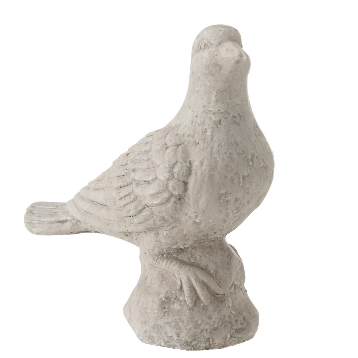 Figurine pigeon - 21,5 x 13 x H 23,5 cm - Gris