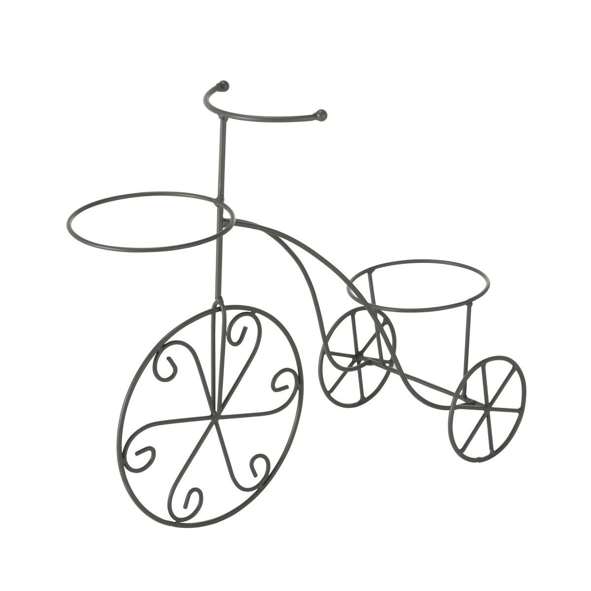 Porte-plante en forme de vélo - 39,5 x 17,5 x 36 cm - Gris
