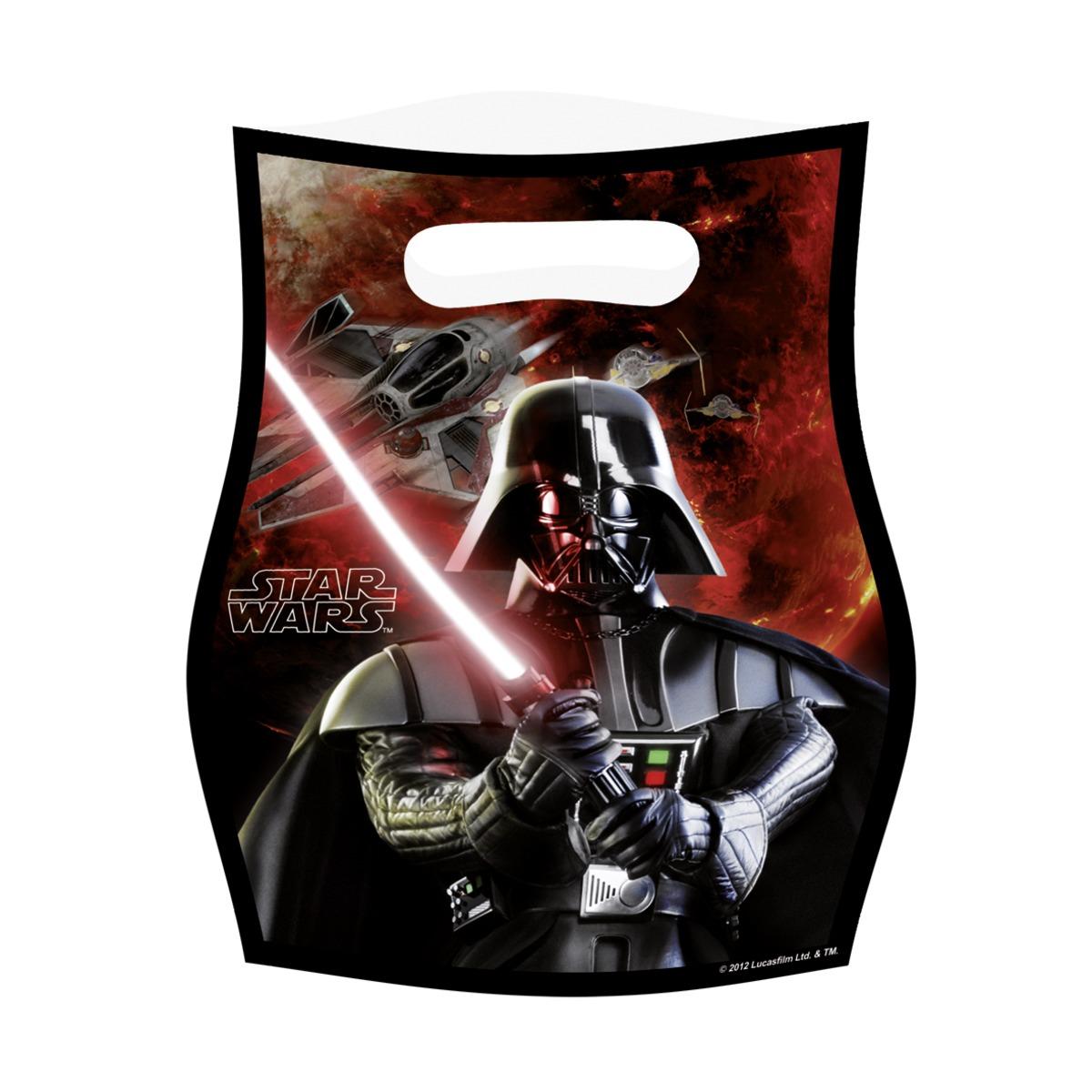 Lot de 6 sachets de fête Star Wars - Noir, Rouge