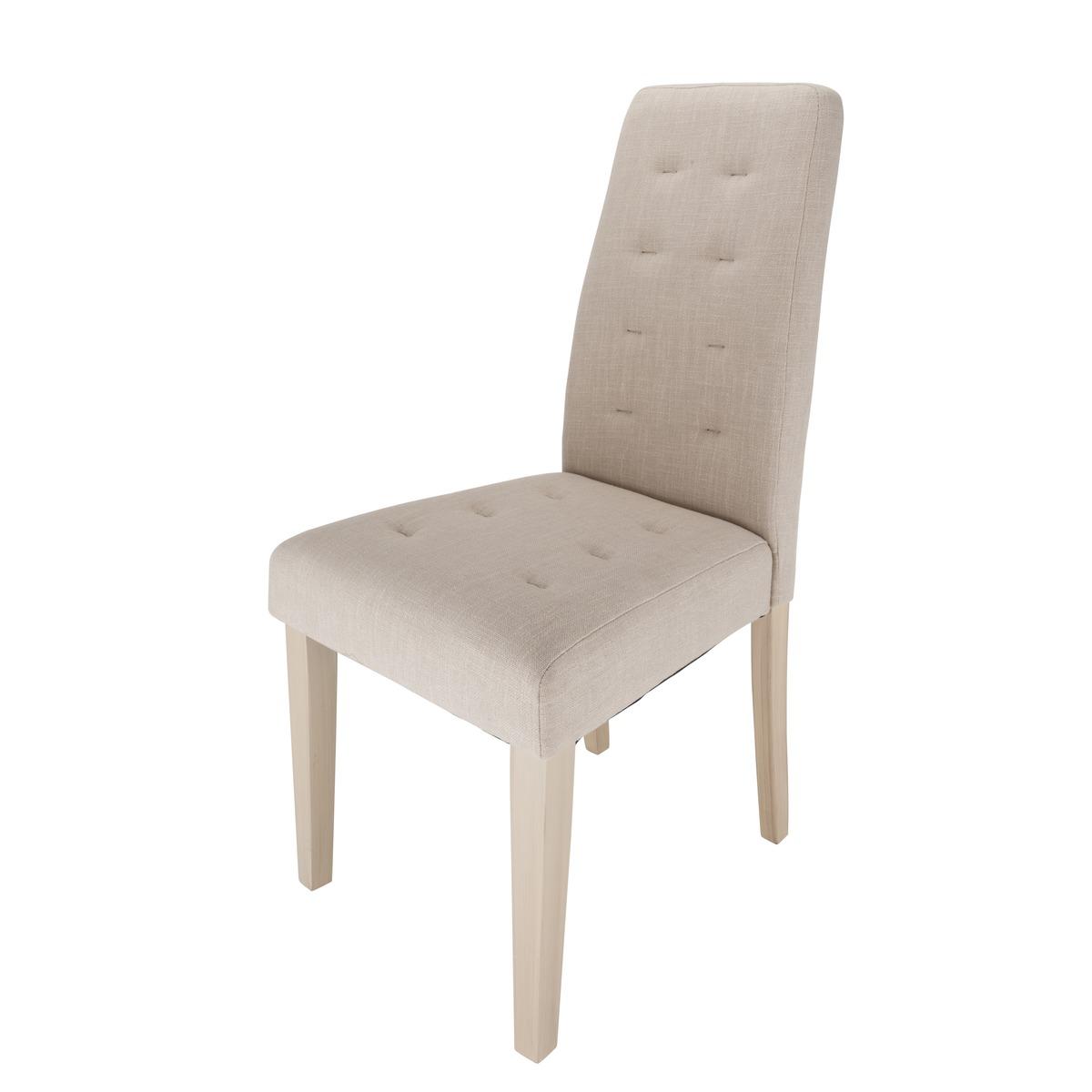 Chaise capitonnée - 45 x 58 x H 95 cm - Beige