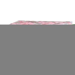 Boîte de rangement fleuri - 39,5 x 19,5 x 16,5 cm - rose
