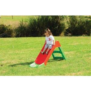 Toboggan pour enfant - Plastique - 135 x 46 x H 67 cm - Vert et rouge