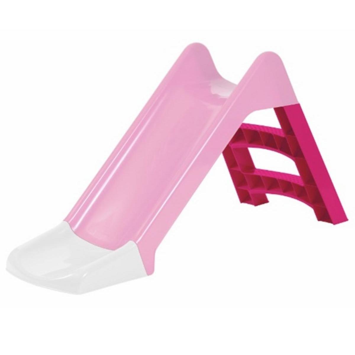 Toboggan pour enfant - Plastique - 135 x 46 x H 67 cm - Rose