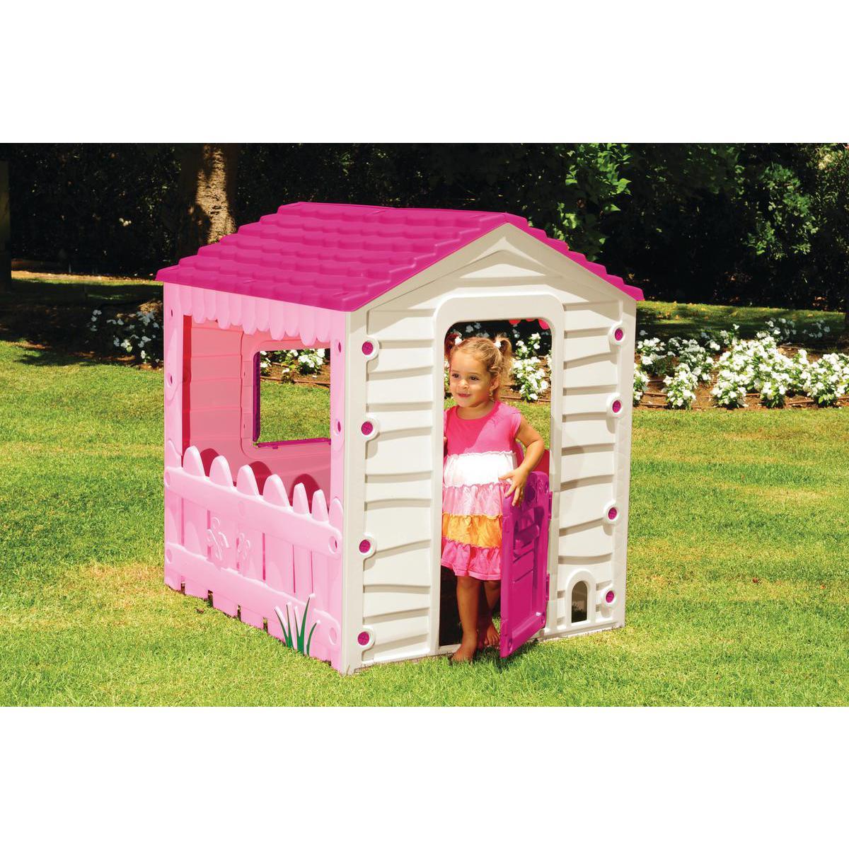 Maisonnette pour filles - 106 x 118 x H 127 cm - rose