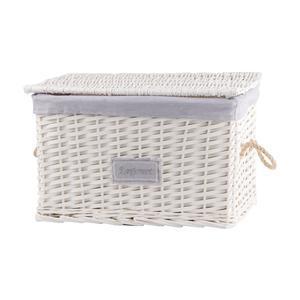 Malle en osier - 54 x 34 x 34 cm - blanc